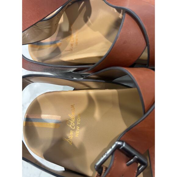 Sam Edelman Women’s Eleanora Leather Lug-Sole Ankle Strap Sandals Size 6.5 Brown - Picture 6 of 8